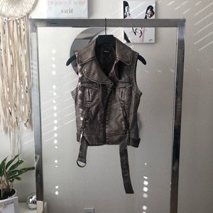 Bebe Faux Leather Vest Extra Small